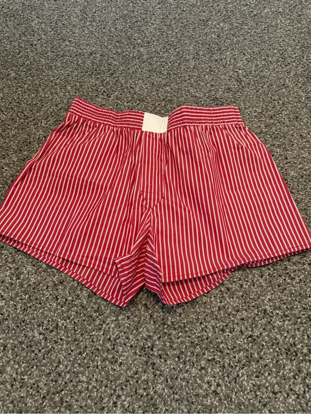 Lioness Red and White Striped Athletic Shorts
